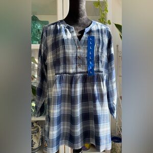 Wrangler Blue Plaid Women's Blouse